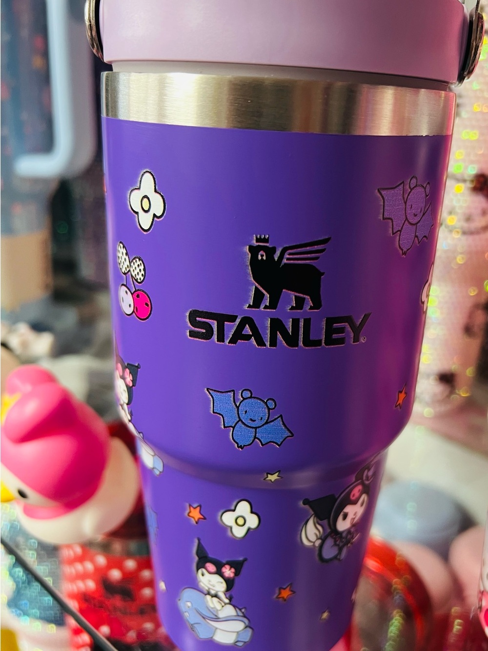 Kuromi Stanley Kids Purple Insulated Bottle with Pink Lid